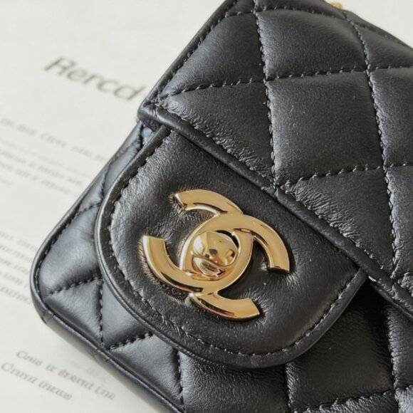 NEW Chanel Rectangular Classic Flap Bag Black Lambskin w/Gold - Picture 4 of 6